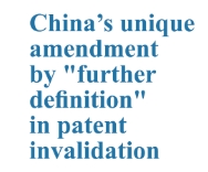 China's unique amendment by "furthuer definition" in patent invalidation